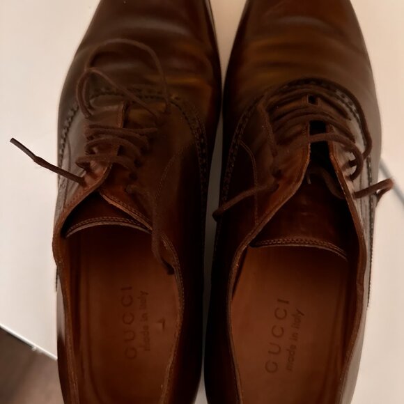 Gucci Men’s Brown Leather Dress Shoes – Size 9.5 – Made in Italy main image 4